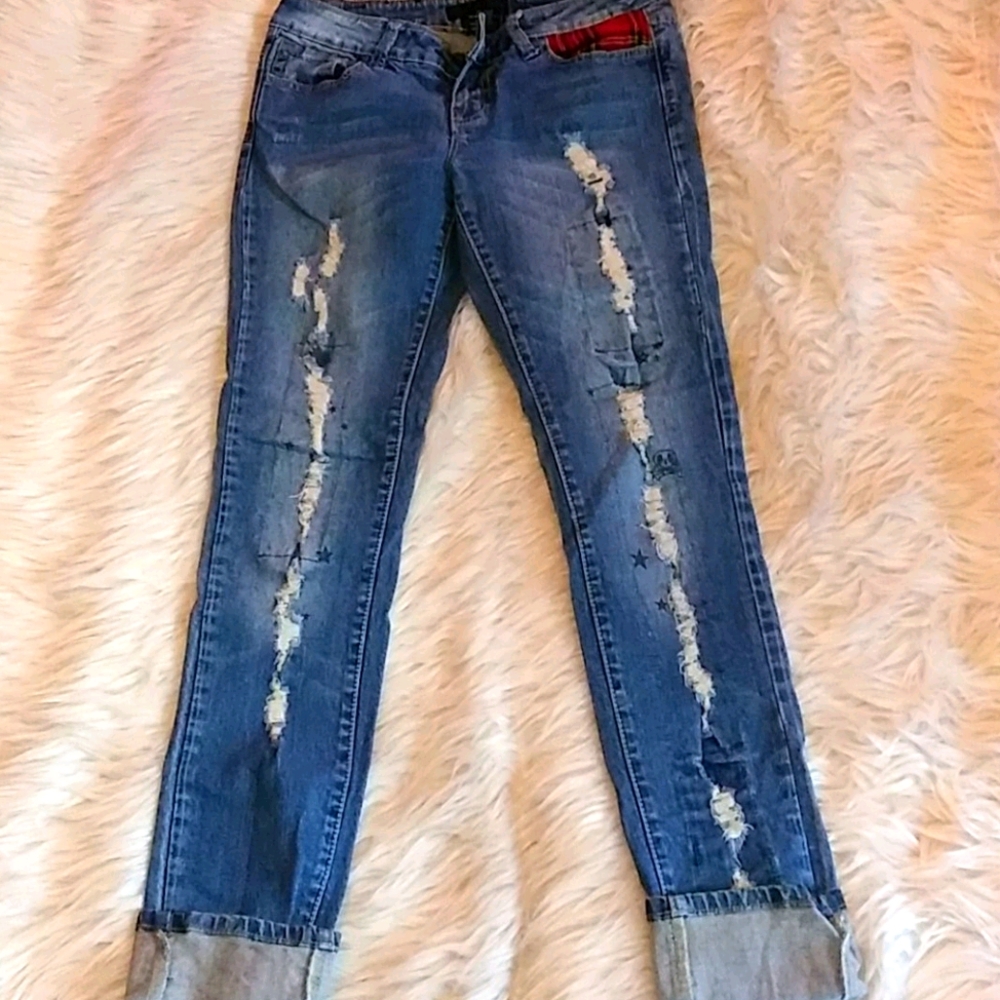 Distressed Jeans Sz 5